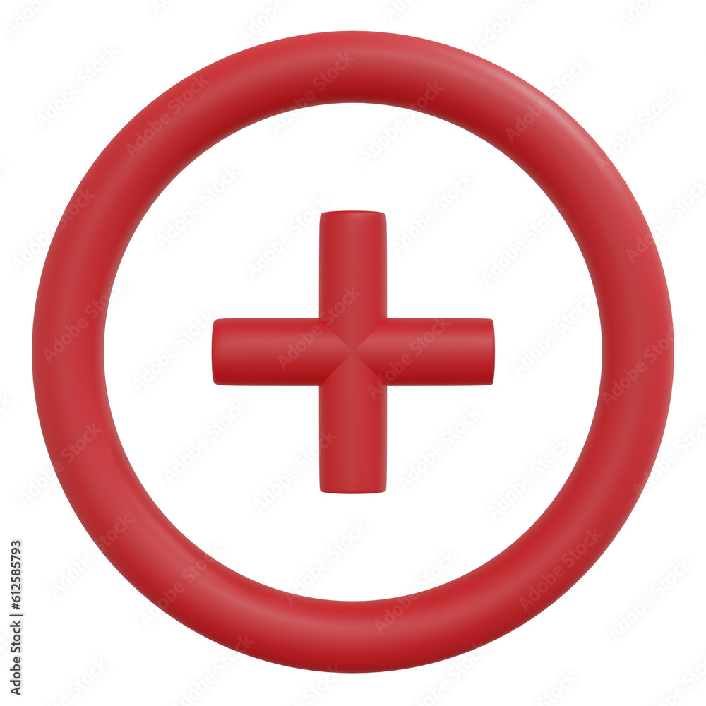 Obraz premium 3D Cross sign isolated.