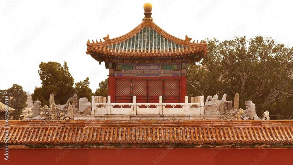 Fototapeta premium Temples and landmarks of the Forbidden City in Dongcheng District, Beijing, China