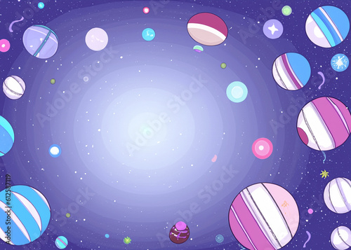 abstract outer space wallpaper  cosmos or space background in cartoon style created with generative ai technology