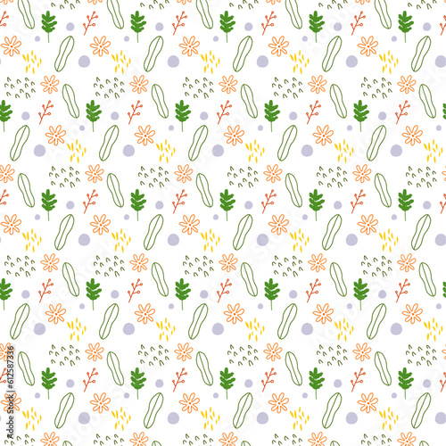 botanical seamless pattern hand drawn