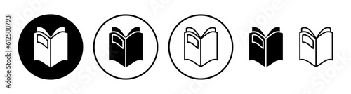 Book icon vector. Open book vector icon.