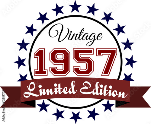 Vintage 1957, Limited Edition Vector Graphic for Birthday, T-shirts, Prints, Invitations, and More