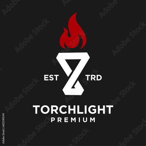 Torch infinity Logo icon design illustration