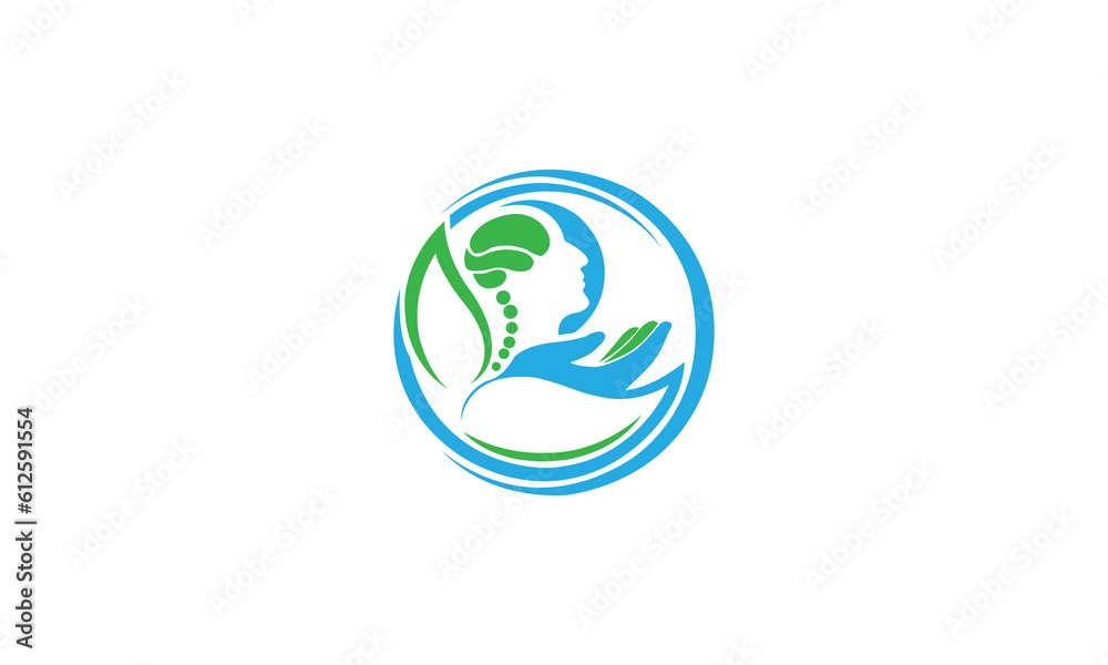 Graphic logo design illustration of a Mind brain DNA icon on a white background Graphic logo design illustration of a Mind brain DNA icon on a white background