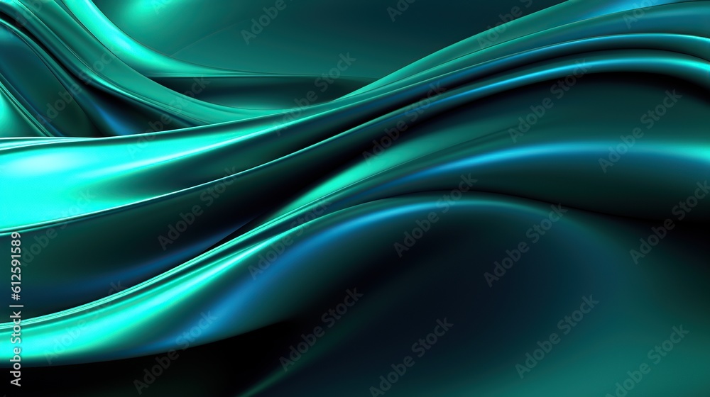 Fototapeta premium Abstract teal futuristic banner A professional 3d render generative AI