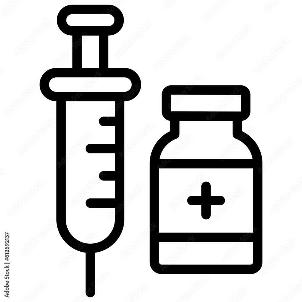 vaccine icon illustration design with outline vaccine icon illustration design with outline