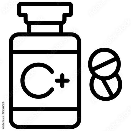 vitamin icon illustration design with outline