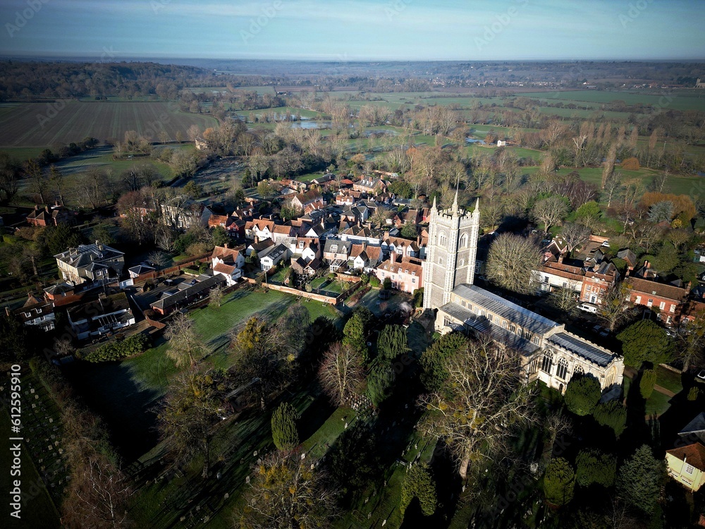 Fototapeta premium Dedham village including Dedham Parish Church.