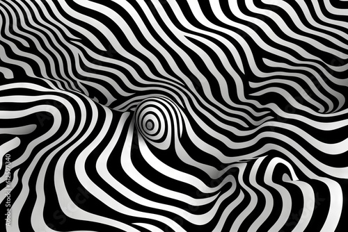 Abstract black and white waves background or backdrop. AI generated, human enhanced.