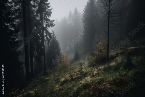 foggy forest background