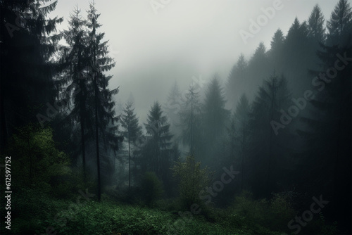 foggy forest background