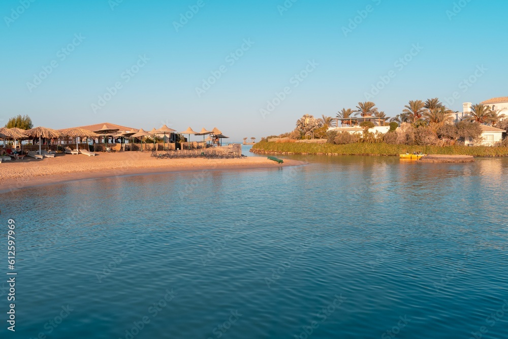 View of coastline at El Gouna, Egypt