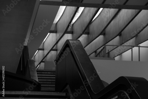 Photography Grayscale of a detail from the inside of the MAXXI museum in Rome