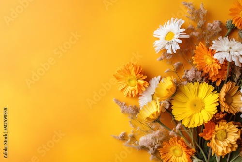 flower on yellow background