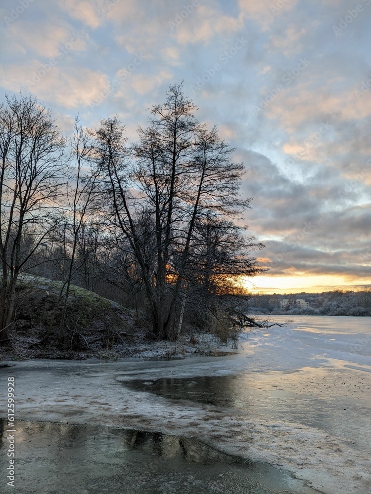 Sun set in the winter Sun set in the winter