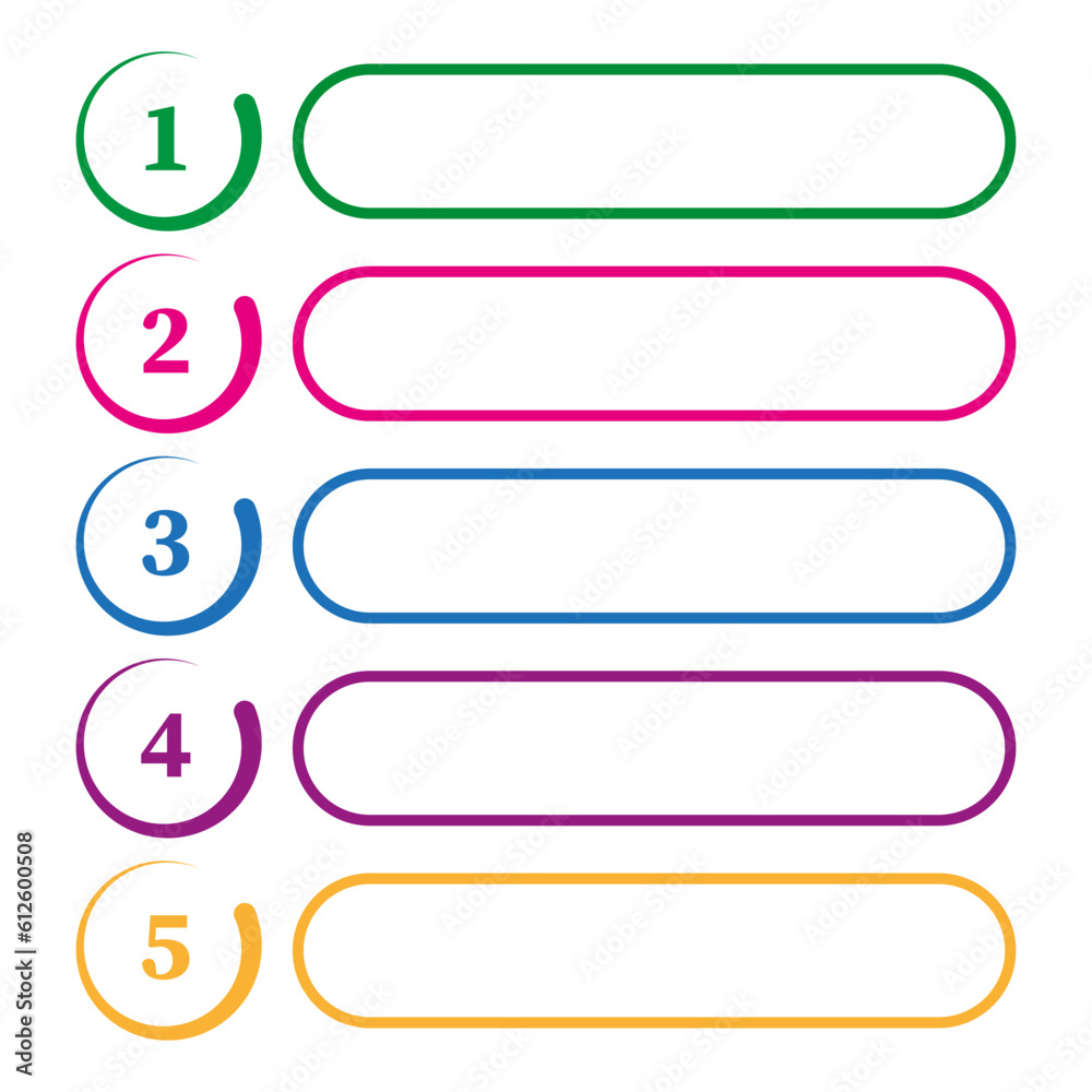 table content rank. Colored stripes with numbers infographics. Vector illustration. stock image. table content rank. Colored stripes with numbers infographics. Vector illustration. stock image.