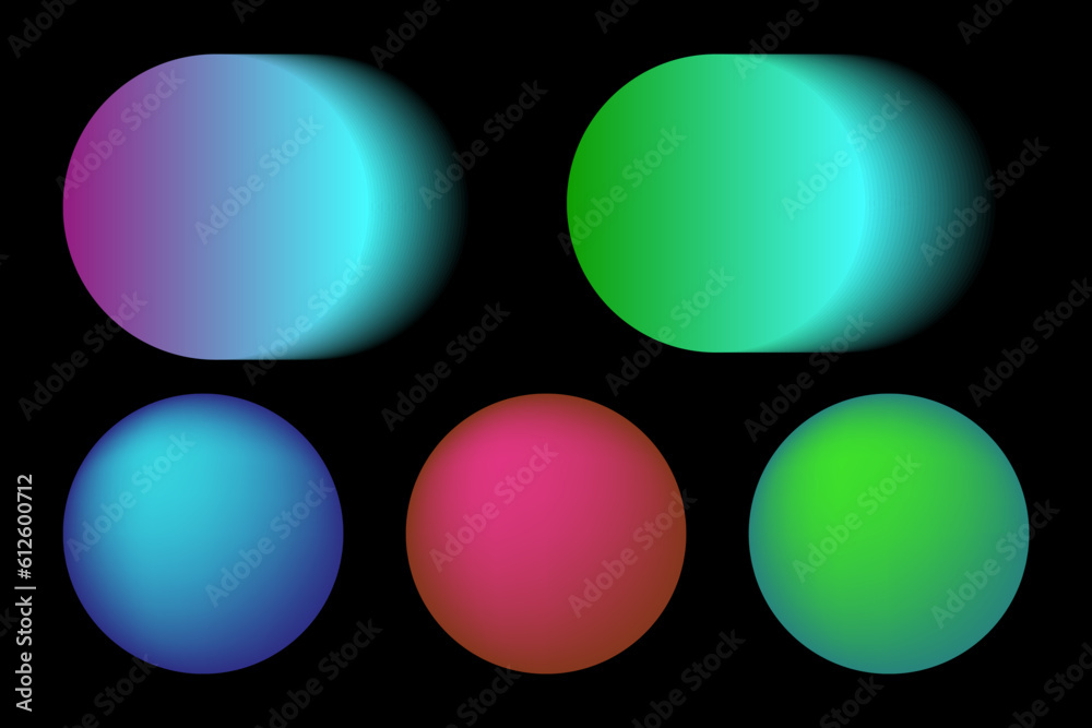 Set of glowing neon color circles. round shape on black background. technology concept. Circular light frame border. Vector illustration. stock image. Set of glowing neon color circles. round shape on black background. technology concept. Circular light frame border. Vector illustration. stock image.