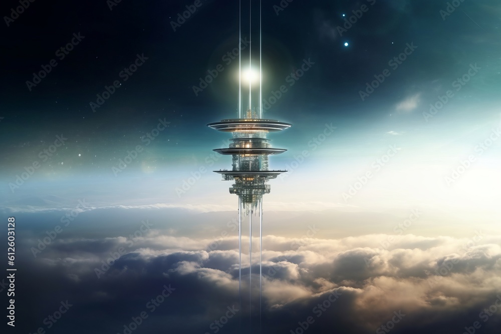 宇宙エレベーター,Generative AI AI画像