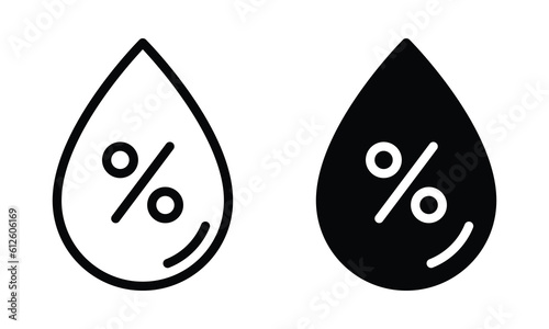 Humidity icon with outline and glyph style.