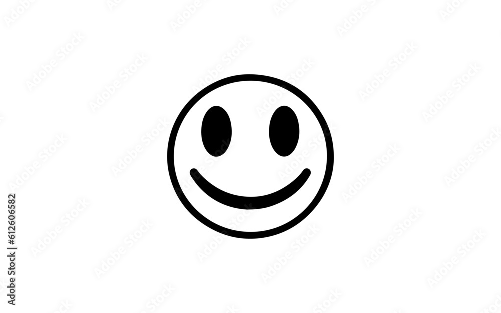 Fototapeta premium Smile shape isolated illustration with black and white style.