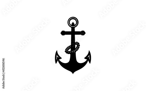 Anchor isolated illustration with black and white style.