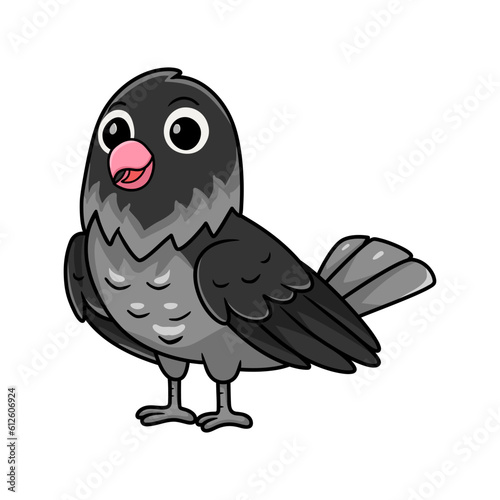 Cute mauve gray masked lovebird cartoon