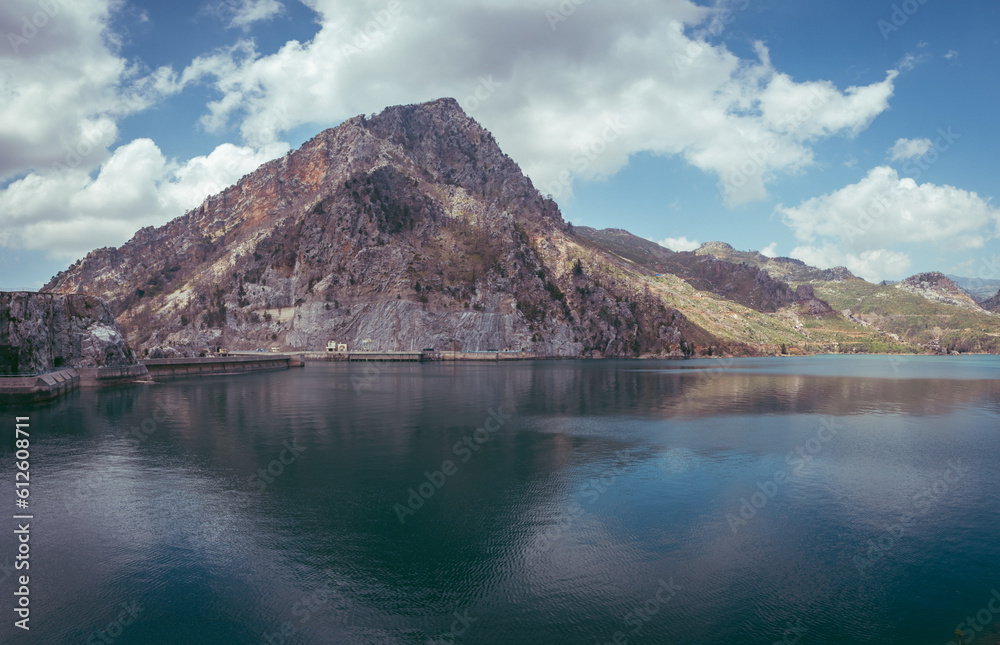 Oymapınar Dam on the Manavgat River, Taurus Mountains in Antalya Turkey.