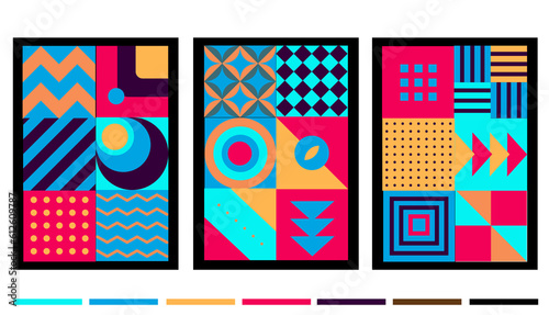 illustration for decoration. abstract patterns that let the colors stand out.creativity from wall to wall A modern collage that combines different visual elements