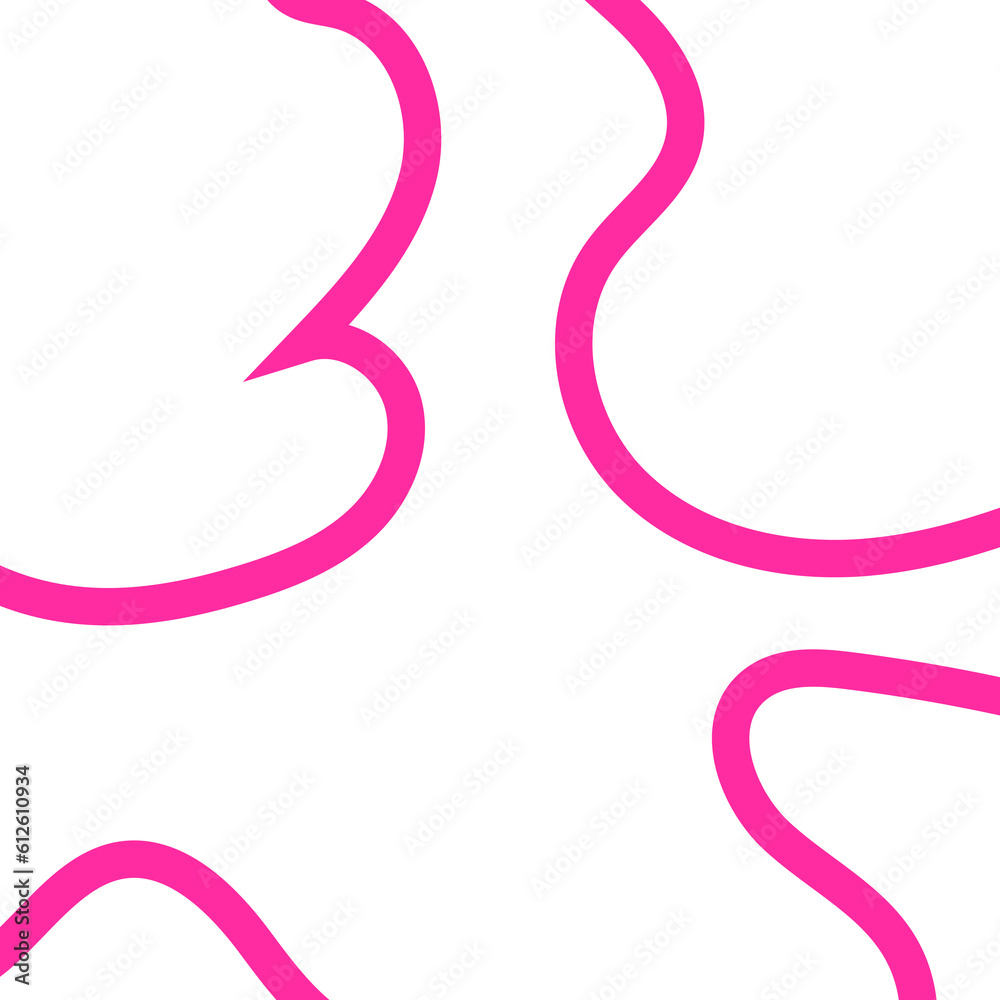 Pink Outline Frame Abstract Shapes 