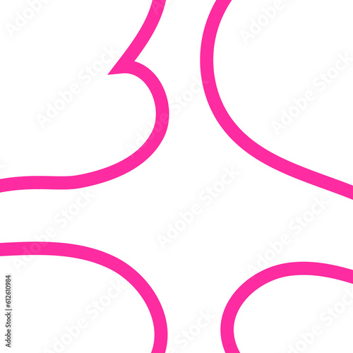 Pink Outline Frame Abstract Shapes 