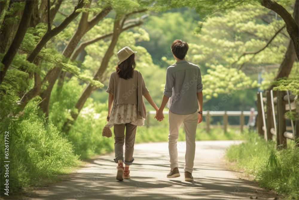 公園を歩くカップルの後姿 ジェネレーティブAI
公園を歩くカップルの後姿 ジェネレーティブAI