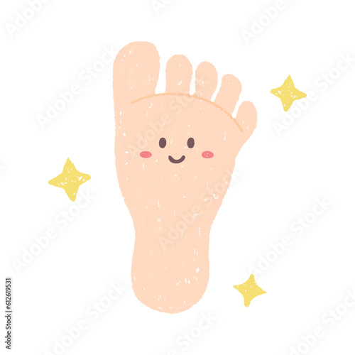 手描きの足の裏のキャラクター