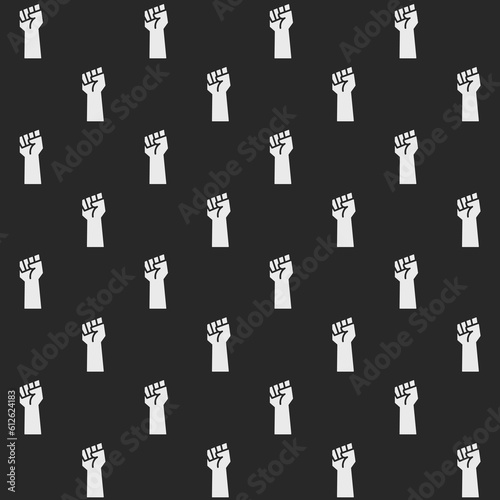 Rise Fist Vector Seamless Pattern