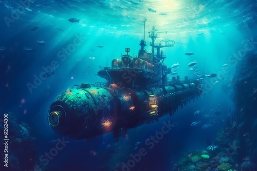 潜水艦,Generative AI AI画像 © beeboys