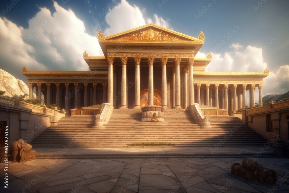 Obraz premium Conceptual representation of Solomon's Temple from biblical stories, Generative AI