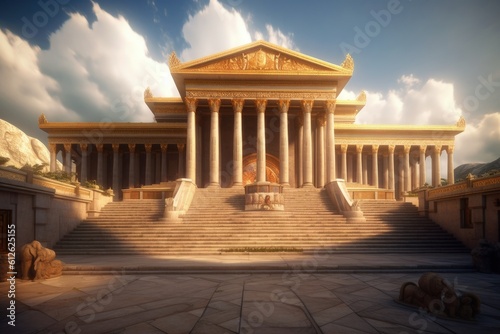 Conceptual representation of Solomon's Temple from biblical stories, Generative AI photo