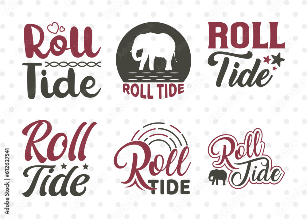 Roll Tide SVG Bundle, Elephant Svg, Alabama Crimson Svg, Alabama Svg ...