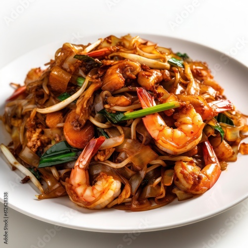 char kway teow with prawn and vegetables