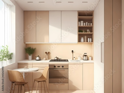  Beige and Wood Kitchen Design for Modern Living © Pamudu