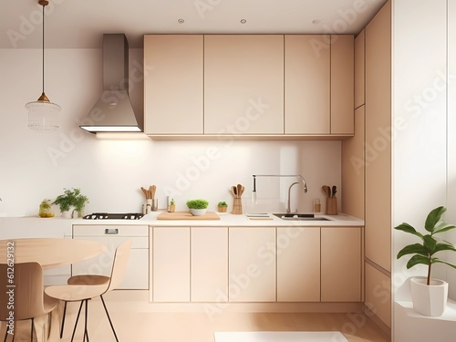 Beige and Wood Kitchen Design for Modern Living