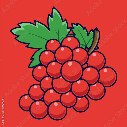 Grape Fruit Cartoon Vector Icon Illustration. Food Fruit Icon Concept Isolated Premium Vector. Flat Cartoon Style Suitable for Web Landing Page, Banner, Sticker, Background