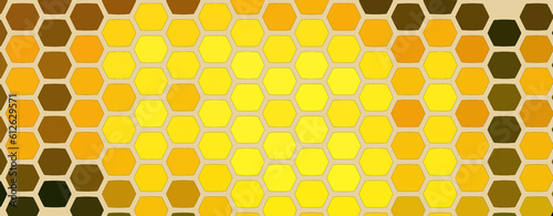 Honeycomb background in yellow and brown colors