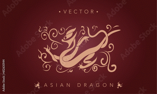 Asian dragon symbol on a dark red background