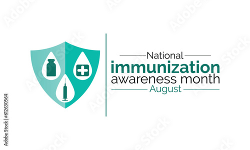 National Immunization awareness month. Background, banner, card, poster, template. Health awareness vector design. 