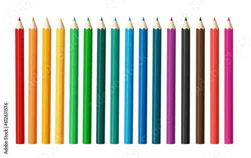 Color pencil set vector design. Collection of colorful and pointed color pen isolated in white background. Vector illustration drawing and sketch elements.
