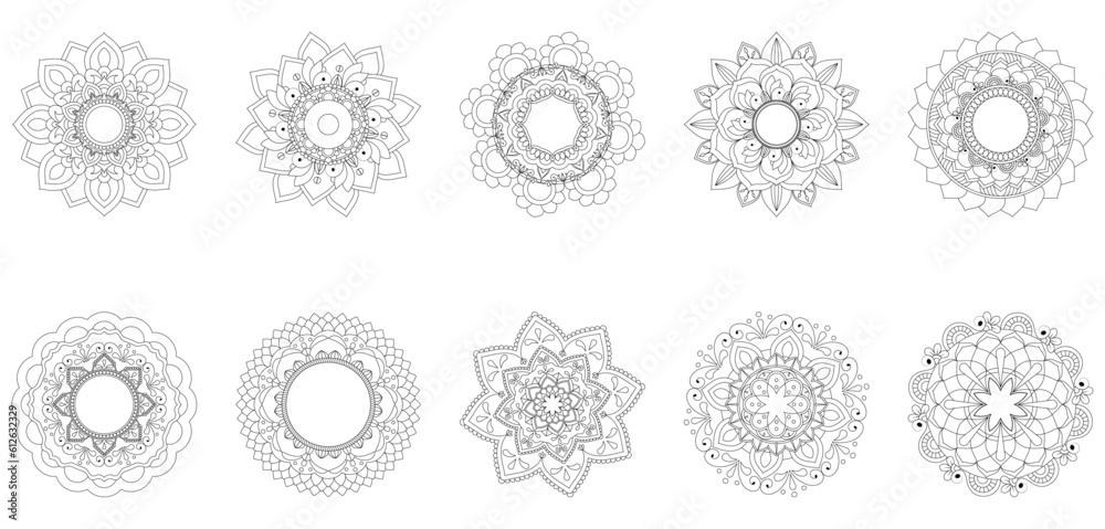 Circular Mandala Coloring page template v17 Circular Mandala Coloring page template v17