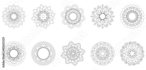 Circular Mandala Coloring page template v17
