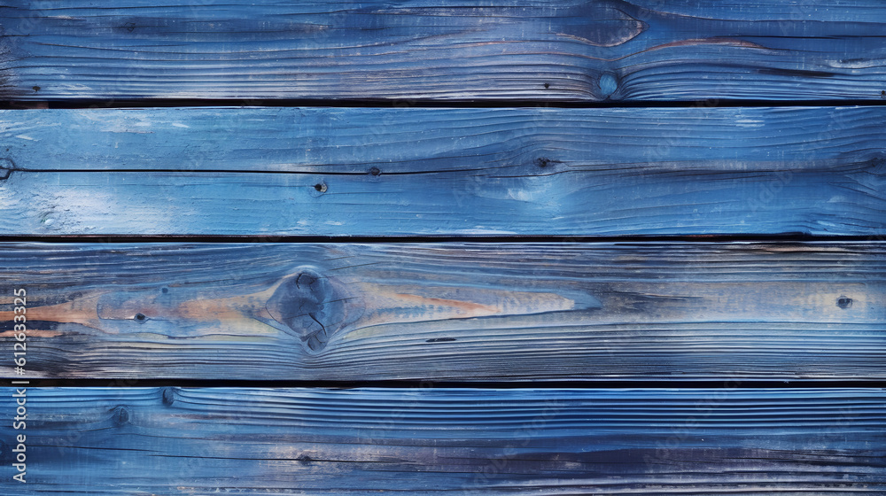 Blue wood planks texture background. Generative AI.. Generative AI.