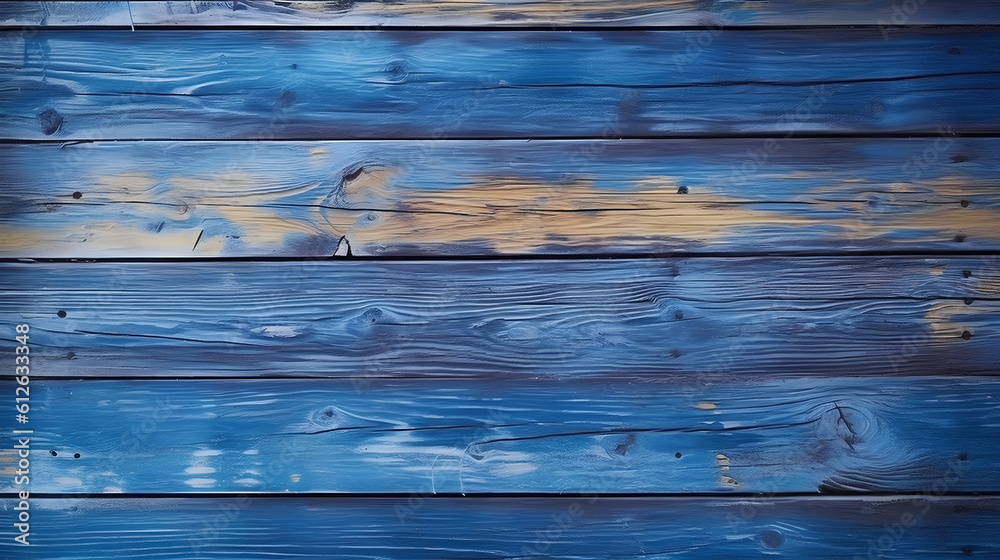 Blue wood planks texture background. Generative AI.. Generative AI.