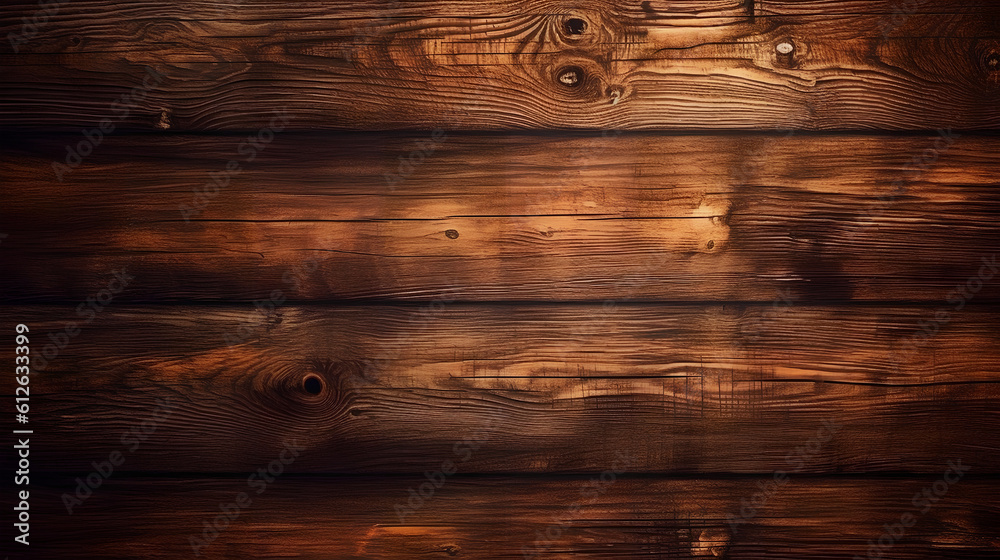 Dark wooden texture. Dark wood planks background. Generative AI.